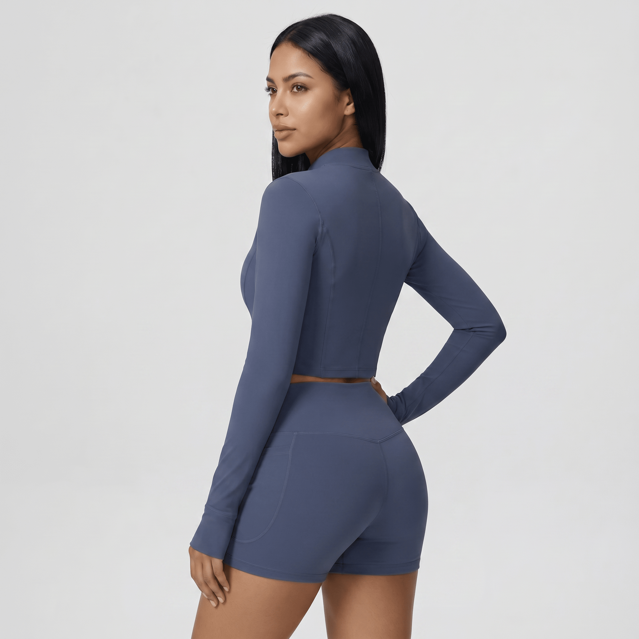 NAIRRE WOMENS JACKET & SHORTS SET BLUE - Nairre